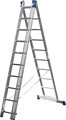 СИБИН 10 ступеней, со стабилизатором, алюминиевая, трехсекционная лестница (38833-10) - фото 516218