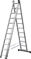 СИБИН 11 ступеней, со стабилизатором, алюминиевая, трехсекционная лестница (38833-11) - фото 516221