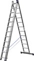 СИБИН 12 ступеней, со стабилизатором, алюминиевая, трехсекционная лестница (38833-12) - фото 516224