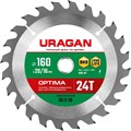 URAGAN Optima 160х20/16мм 24Т, диск пильный по дереву - фото 517574