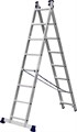 СИБИН 8 ступеней, со стабилизатором, алюминиевая, двухсекционная лестница (38823-08) - фото 518911
