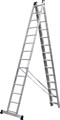 СИБИН 14 ступеней, со стабилизатором, алюминиевая, трехсекционная лестница (38833-14) - фото 518926