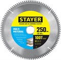STAYER MULTI MATERIAL 250х32/30мм 100Т, диск пильный по алюминию, супер чистый рез - фото 526849