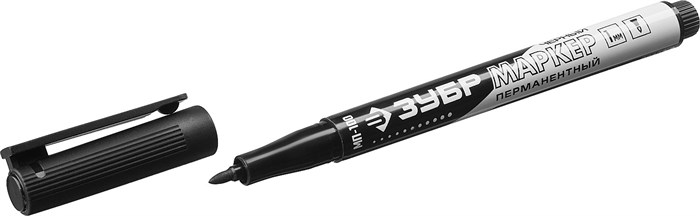 ЗУБР МП-100 1 мм, заостренный, черный, Перманентный маркер, ПРОФЕССИОНАЛ (06320-2) - фото 495172