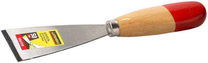 STAYER MAXFlat 50 мм, усиленное стальное полотно деревянная ручка, Шпатель для удаления ржавчины, MASTER (1002-50) - фото 495647