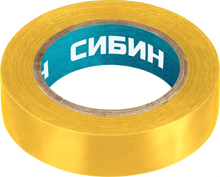 СИБИН 15 мм х 10 м, Изоляционная лента пвх желтая (1235-5) - фото 508775