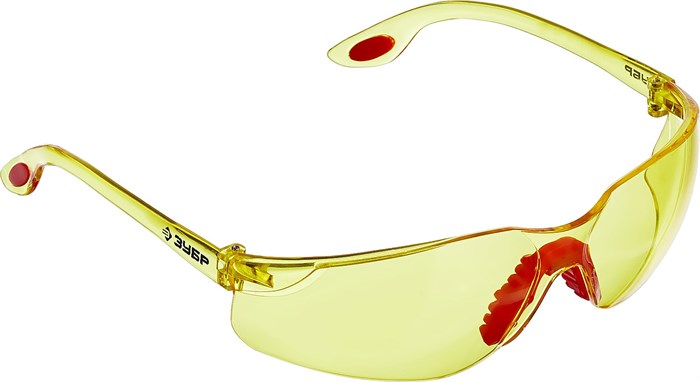 ЗУБР СПЕКТР 3 жёлтые, широкая монолинза, открытого типа, защитные очки (110316) - фото 514797
