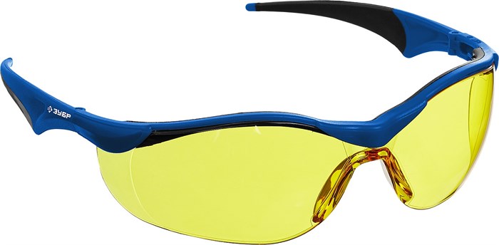ЗУБР ПРОГРЕСС жёлтые, открытого типа, линза устойчива к царапинам и запотеванию, защитные очки (110321) - фото 514799