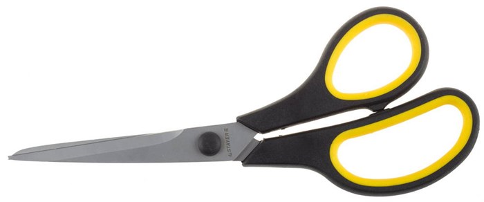 STAYER 195 мм, изогнутые двухкомпонентные ручки, хозяйственные ножницы (40466-19) - фото 515529