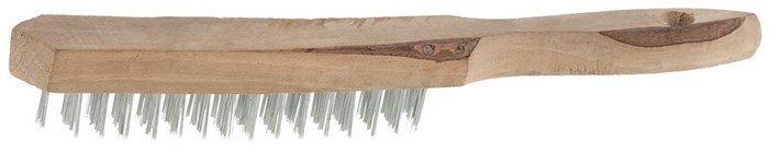 ТЕВТОН 3 ряда, деревянная рукоятка, стальная, Щетка проволочная (3503-3) - фото 516593
