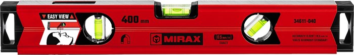 MIRAX 400 мм, с зеркальным глазком, магнитный уровень (34611-040) - фото 517465