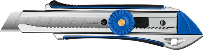 ЗУБР Титан-В, 18 мм, металлический обрезиненный нож с винтовым фиксатором, Профессионал (09178) - фото 518027