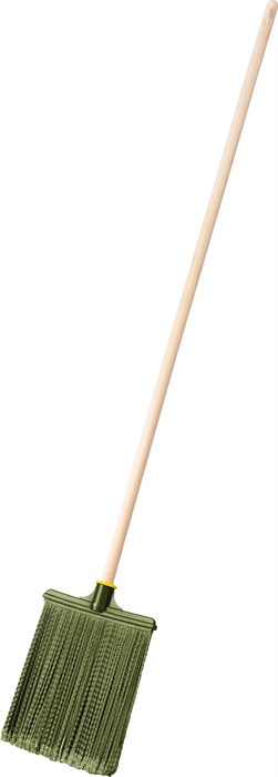 СИБИН плоская на деревянном черенке, 320х255мм, распушенная,гибкая, полипропилен, коническое резьбовое соединение, пластиковая метла (39224-1) - фото 529347