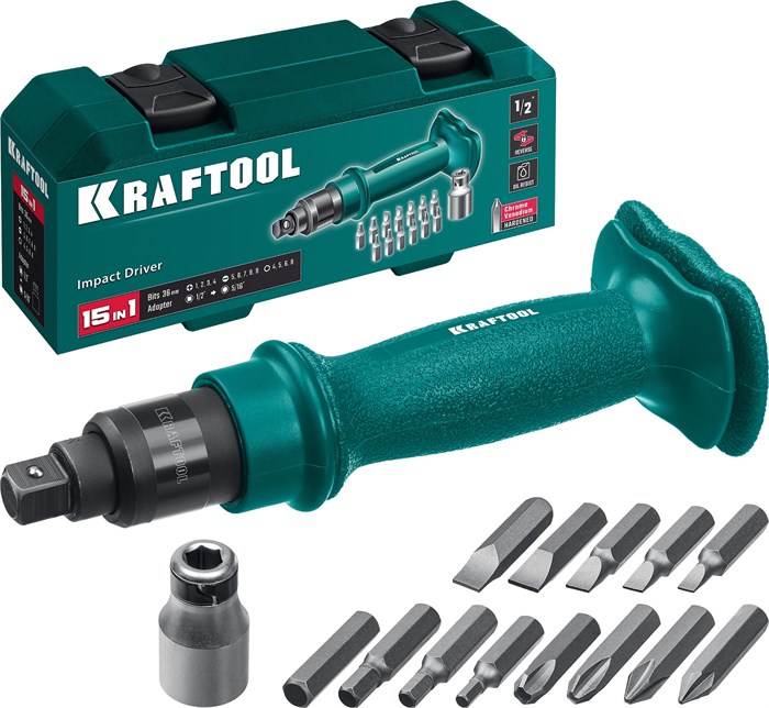 KRAFTOOL ID-15, 15 предм., ударно-поворотная отвертка (25550-Н10) 14987139 - фото 670588