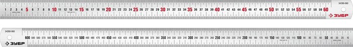 ЗУБР Про-60, длина 0.60 м, усиленная нержавеющая линейка, Профессионал (34280-060) 17031097 - фото 673780