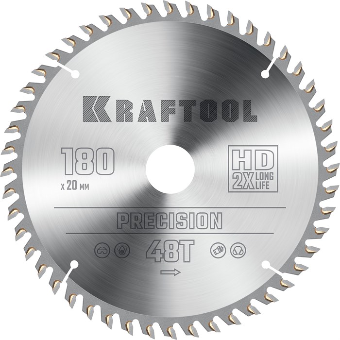 KRAFTOOL Precision, 180 х 20 мм, 48Т, пильный диск по дереву (36952-180-20) 19871413 - фото 675841