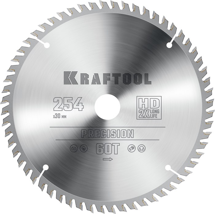 KRAFTOOL Precision, 254 х 30 мм, 60Т, пильный диск по дереву (36952-254-30) 22766838 - фото 677550