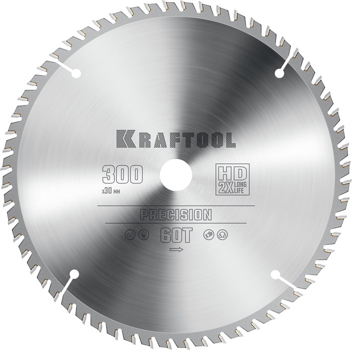 KRAFTOOL Precision, 300 х 30 мм, 60Т, пильный диск по дереву (36952-300-30) 22766840 - фото 677562