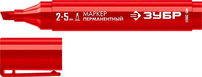 ЗУБР МП-300К 2-5 мм, клиновидный, красный, Перманентный маркер, ПРОФЕССИОНАЛ (06323-3) 26062973 - фото 678835