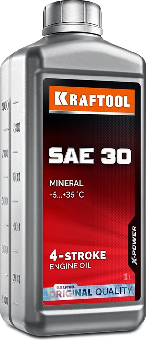 KRAFTOOL SAE 30, 1 л, минеральное масло для 4-тактных двигателей (41512-1) 26091209 - фото 678945