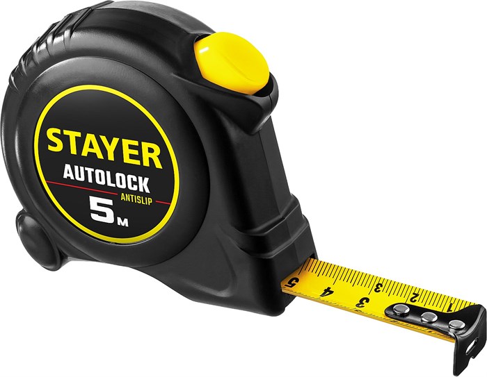 STAYER AutoLock, 5 м х 19 мм, рулетка с автостопом (2-34126-05-19) 18824 - фото 695390