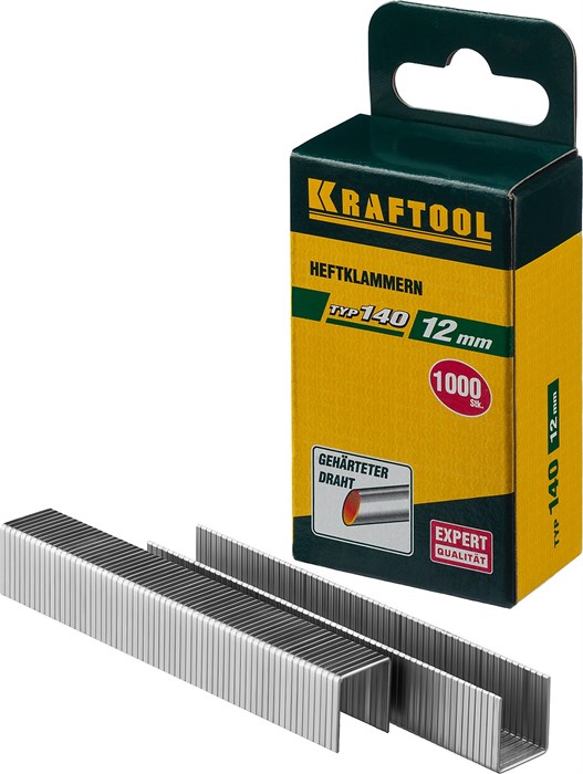 KRAFTOOL тип 140 (G/11/57) 12 мм, 1000 шт, калибр 20GA, скобы для степлера (31680-12) 19638 - фото 696743