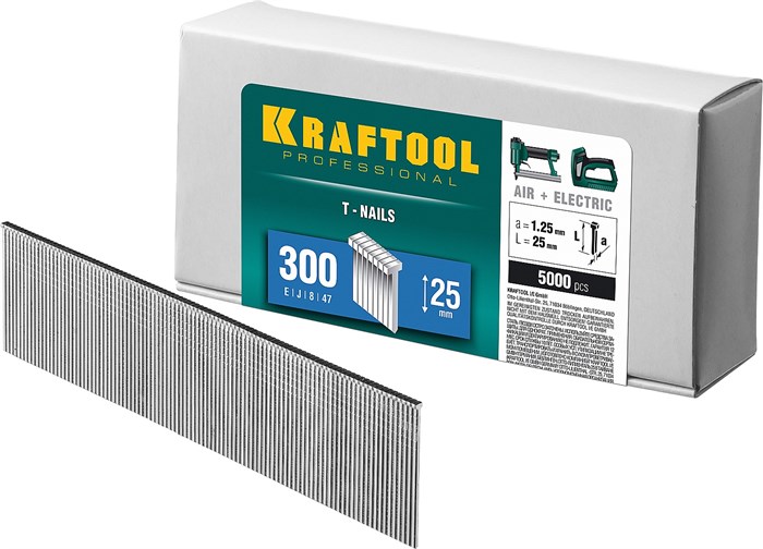 KRAFTOOL тип 18GA (47/300/F) 25 мм, 5000 шт, гвозди для нейлера (31785-25) 19679 - фото 696781