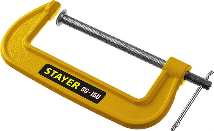 STAYER SG-150, 150 мм, чугунная струбцина G (3215-150) 21029 - фото 700142