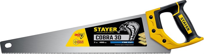 STAYER Cobra 3D, 450 мм, универсальная ножовка, Professional (1512-45) 23179 - фото 702598