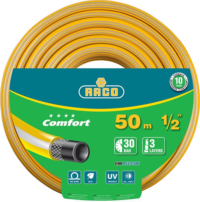 RACO COMFORT, 1/2″, 50 м, 30 атм, трёхслойный, армированный, поливочный шланг (40303-1/2-50) 25052 - фото 705453