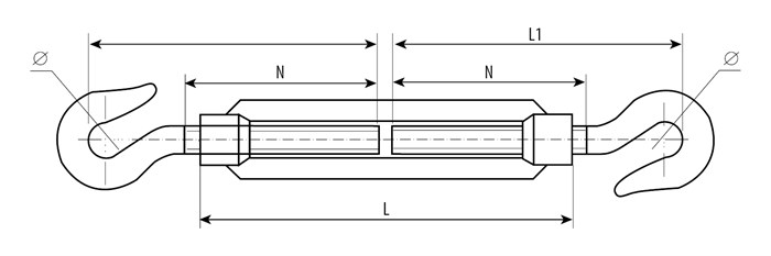 ЗУБР DIN 1480, М6, кованая натяжная муфта, 15 шт, талреп крюк-крюк, Профессионал (4-304365-06) 29820 - фото 712557