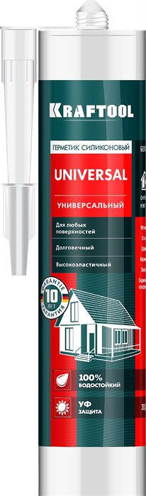 KRAFTOOL UNIVERSAL, 300 мл, белый, универсальный силиконовый герметик (41253-0) 30759 - фото 713813