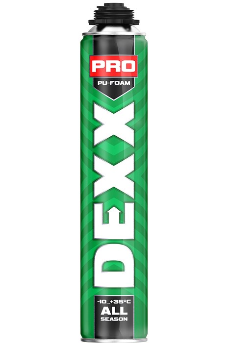 DEXX PRO, 750 мл, пистолетная, всесезонная, выход до 30 л, монтажная пена (41126) 30804