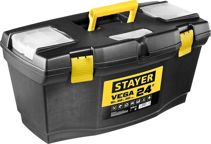 STAYER VEGA-24, 610 х 320 х 300 мм, (24″), пластиковый ящик для инструментов (38105-21) 31374 - фото 714525