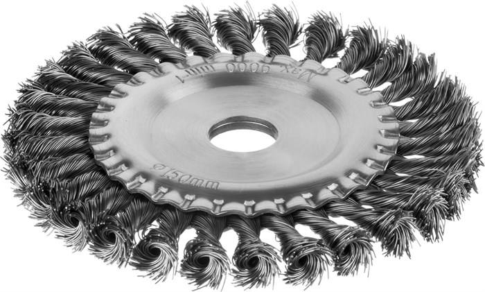 MIRAX 150 мм, жгутированная стальная проволока 0.5 мм, щетка дисковая для УШМ (35140-150) 2153351 - фото 718083