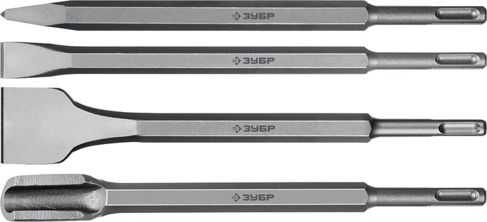 ЗУБР БУРАН, 4 шт, 250 мм, SDS-plus, набор зубил, Профессионал (29360-H4) 5513233 - фото 721531