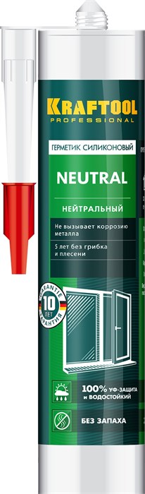 KRAFTOOL Neutral, 300 мл, прозрачный, нейтральный силиконовый герметик (41257-2) 7142833 - фото 722648