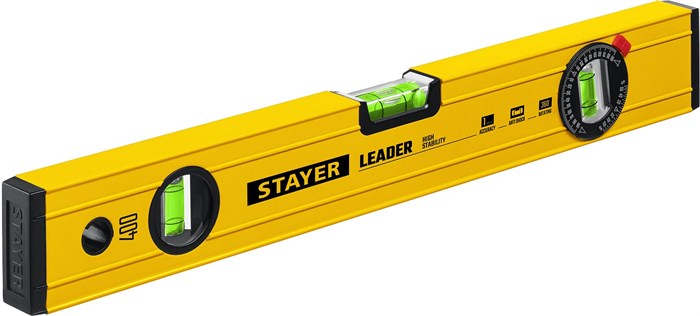 STAYER LEADER, 400 мм, усиленный профиль, уровень с поворотным глазком (3466-040) 7917692 - фото 722973