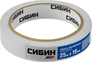 СИБИН 19 мм х 25 м, креповый, малярный скотч (12111-19) 11439