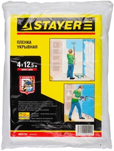 STAYER 4 м, 12,5 м, 12 мкм, защитная укрывочная пленка (1225-15-12) 11521