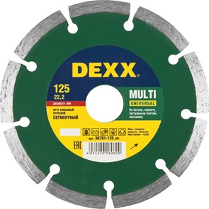 DEXX Multi Universal, 125 мм, (22.2 мм, 7 х 1.9 мм), сегментный алмазный диск (36701-125) 14424