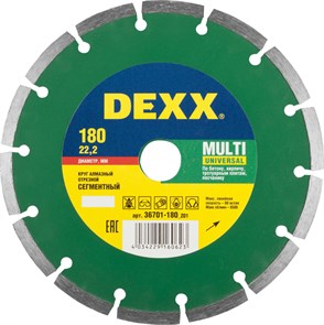 DEXX Multi Universal, 180 мм, (22.2 мм, 7 х 2.2 мм), сегментный алмазный диск (36701-180) 14426