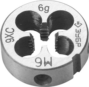 ЗУБР М6 x 1.0 мм, сталь 9ХС, плашка круглая ручная (4-28022-06-1.0) 17087