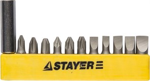 STAYER 12 шт, набор бит с адаптером (2609-H12) 20549