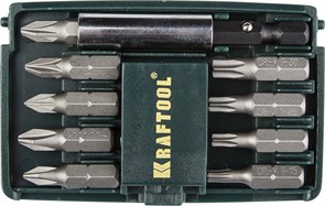 KRAFTOOL Compact-10, с магнитным адаптером, 10 шт, набор бит (26130-H10) 20621