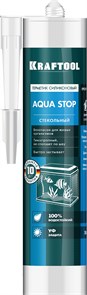 KRAFTOOL Aqua stop, 300 мл, прозрачный, стекольный силиконовый герметик (41256-2) 30763