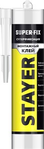 STAYER SUPER FIX, 280 мл, белый, суперсильный монтажный клей, Professional (41323) 30780