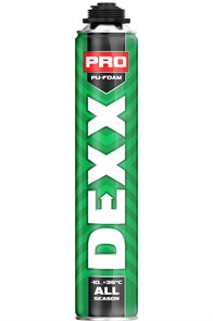 DEXX PRO, 750 мл, пистолетная, всесезонная, выход до 30 л, монтажная пена (41126) 30804