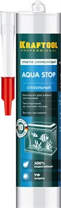 KRAFTOOL KRAFTSeal GX107 ″AQUA STOP″, 300 мл, прозрачный, стекольный силиконовый герметик (41256-2) 11076128