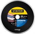 STAYER Сeramo-25, d 200 мм, (25.4 мм, 5 х 2.49 мм), сплошной алмазный диск, Professional (3665-200) 14457 - фото 688513